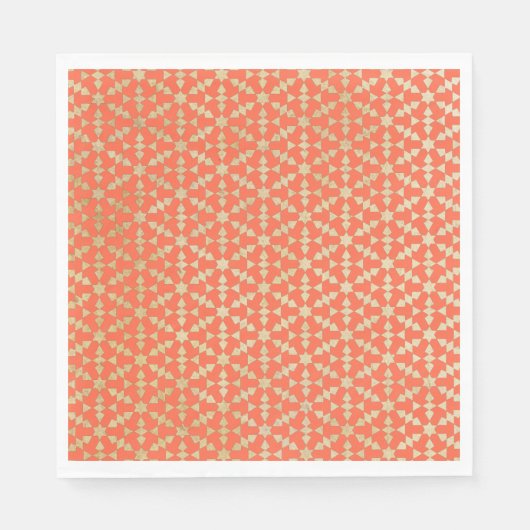 Serviette En Papier Ethnic Marocain Motif géométrique (Devant)