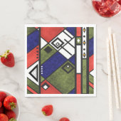 Serviette En Papier Ethno africain sans couture traditionnelle motif (En situation)