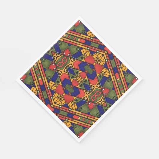 Serviette En Papier Ethno africain sans couture traditionnelle motif (Coin)