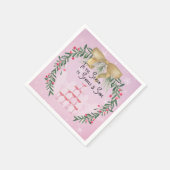 Serviette En Papier Étincelle de Noël rose et éclat (Coin)