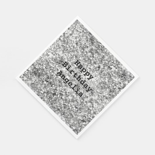 Serviette En Papier Étincelle de Parties scintillant en argent (Coin)