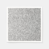 Serviette En Papier Étincelle de parties scintillant gris argenté (Devant)