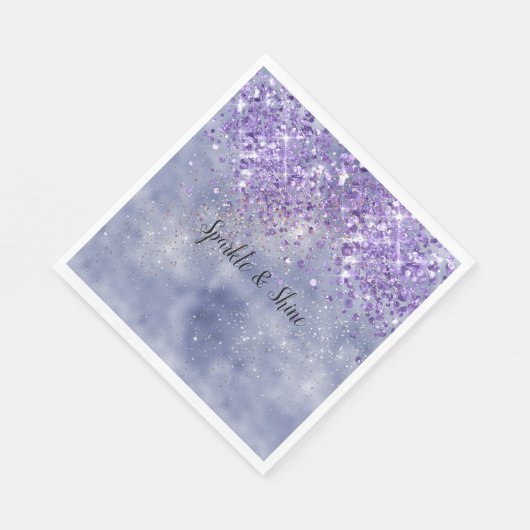 Serviette En Papier Étincelle d'or violet (Coin)