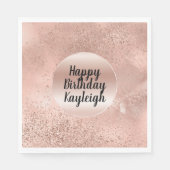 Serviette En Papier Étincelle rose et brillante Rose (Devant)