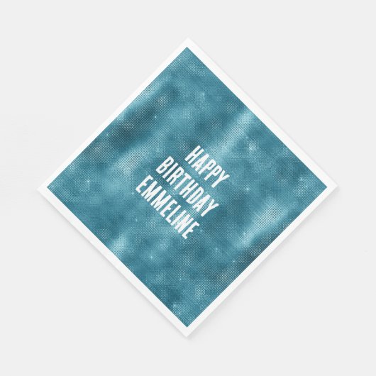 Serviette En Papier Étincelle Turquoise (Coin)