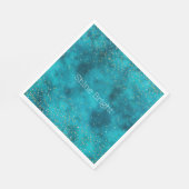 Serviette En Papier Étincelle Turquoise Turquoise (Coin)