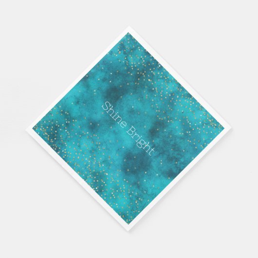 Serviette En Papier Étincelle Turquoise Turquoise (Coin)