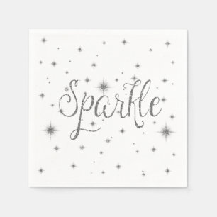 Serviette En Papier Étincelles d'argent