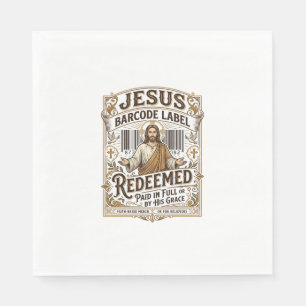 Serviette En Papier Étiquette de code-barres Jésus Rédimé Jésus Code-b