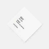 Serviette En Papier Étiquette de musée chic et drôle pour 60e annivers (Coin)