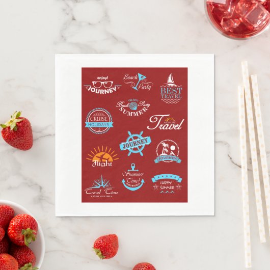 Serviette En Papier Étiquettes de voyage Vacances serviettes (En situation)