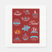 Serviette En Papier Étiquettes de voyage Vacances serviettes (Devant)