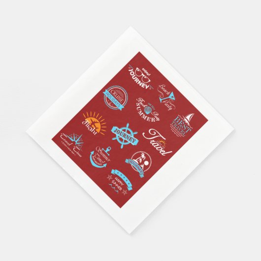 Serviette En Papier Étiquettes de voyage Vacances serviettes (Coin)