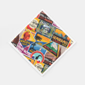 Serviette En Papier Étiquettes Vintage voyage (Coin)