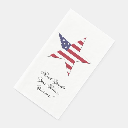 Serviette En Papier Étoile américaine avec étoiles et rayures patrioti (Coin)
