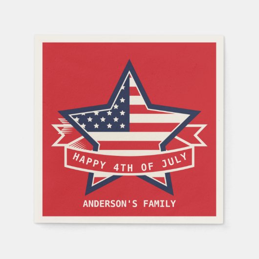 Serviette En Papier Étoile avec ruban (Devant)