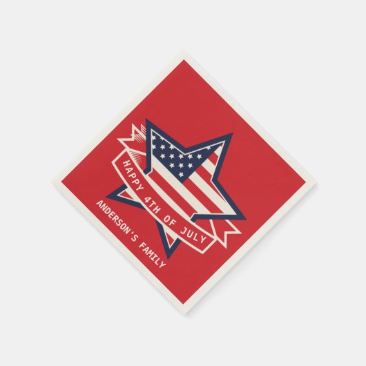 Serviette En Papier Étoile avec ruban (Coin)