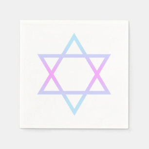 Serviette En Papier Étoile bat mitzvah de David Moderne rose bleu viol