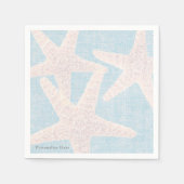 Serviette En Papier Etoile blanche & Burlap Bleu Elégante Réception (Devant)