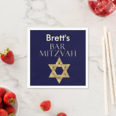 Serviette En Papier Etoile de David Designer Bar Mitzvah Napkins (En situation)