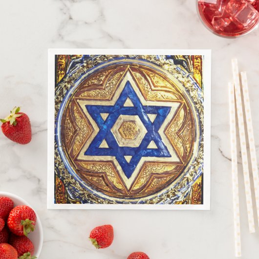 Serviette En Papier Étoile de David Dinner Napkins, Papier moulé (En situation)