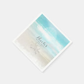 Serviette En Papier Étoile de mer blanche de plage Réception d'été élé (Coin)
