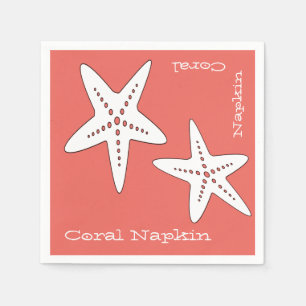 Serviette En Papier Étoile de mer corail papier serviette funky et mig