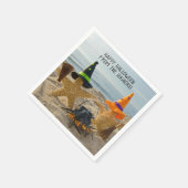 Serviette En Papier étoile de mer Halloween avec balais et pot (Coin)