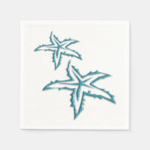 Serviette En Papier Étoile de mer sarcelle (Devant)