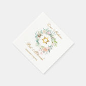 Serviette En Papier Étoile d'or bat mitzvah de David Floral (Coin)