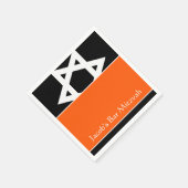 Serviette En Papier Etoile orange et noire de David Bar Mitzvah (Coin)
