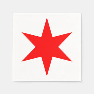 Serviette En Papier Étoile rouge drapeau de Chicago 6 points
