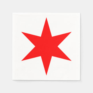 Serviette En Papier Étoile rouge drapeau de Chicago 6 points