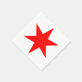 Serviette En Papier Étoile rouge drapeau de Chicago 6 points (Coin)
