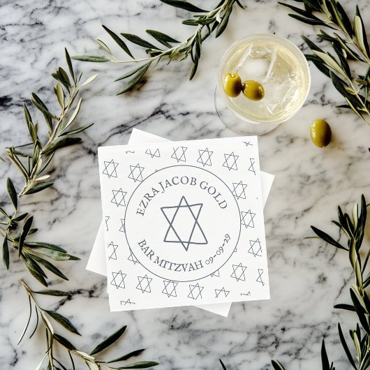 Serviette En Papier Étoile simple de David Custom B'nai Bat Bar Mitzva