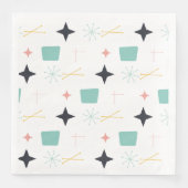 Serviette En Papier Étoiles atomiques modernes du milieu du siècle (Devant)