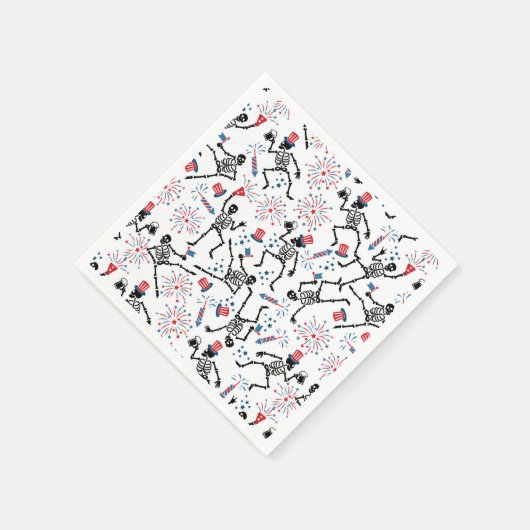 Serviette En Papier Étoiles, bandes & Skeletons—Vibes de soirée patrio (Coin)