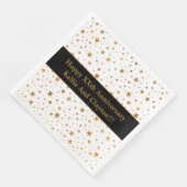 Serviette En Papier Étoiles blanches/dorées personnalisées avec annive (Coin)