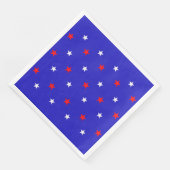 Serviette En Papier Étoiles blanches et rouges - Motif étoilé (Coin)