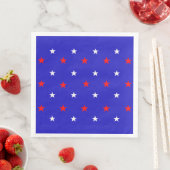 Serviette En Papier Étoiles blanches et rouges - Motif étoilé (En situation)