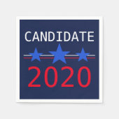 Serviette En Papier Étoiles Bleues Et Bandes Rouges Personnalisées Éle (Devant)