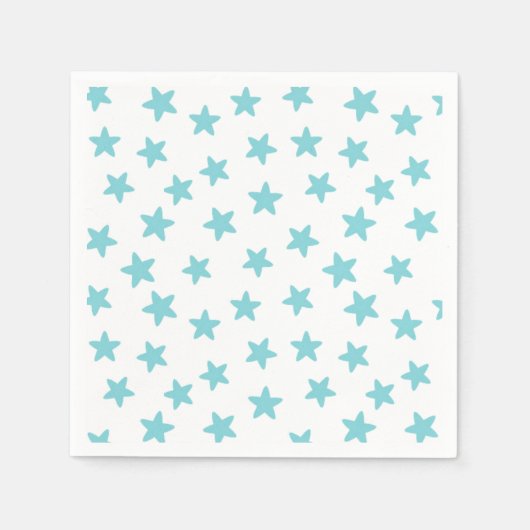 Serviette En Papier Étoiles Bleues et Blanches (Devant)