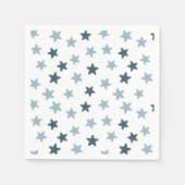 Serviette En Papier Étoiles bleues et blanches (Devant)