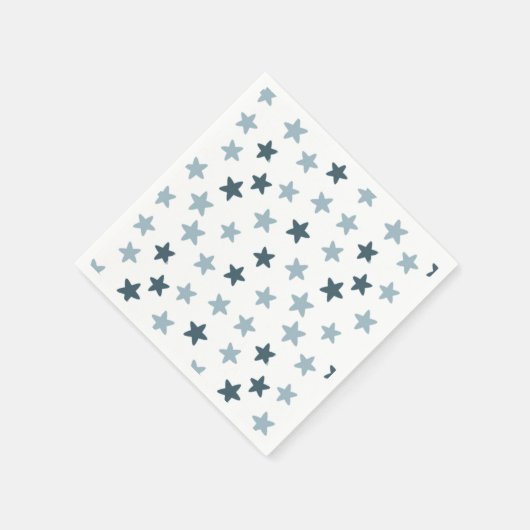 Serviette En Papier Étoiles bleues et blanches (Coin)