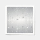 Serviette En Papier Étoiles brillantes en argent (Devant)
