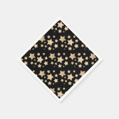 Serviette En Papier Etoiles brillantes or Joyeux Noël Fête Noir (Coin)