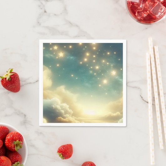 Serviette En Papier Étoiles célestes brillantes étoile ciel d'annivers (En situation)