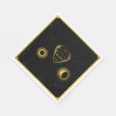 Serviette En Papier Étoiles célestes Crescent Lune Mariage d'or noir (Coin)