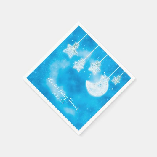 Serviette En Papier Étoiles célestes et ciel bleu lune (Coin)