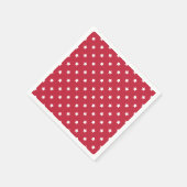 Serviette En Papier Étoiles Classiques Blanches - Rouge Cerise (Coin)
